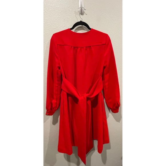 KATE SPADE Red Long Sleeve Tie Mini Dress - Picture 8 of 8